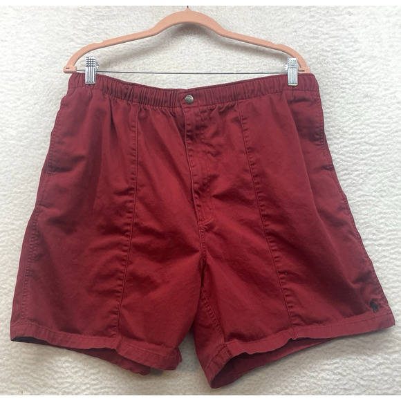 Vintage Polo Ralph Lauren Shorts Mens Extra Large Red Pony Drawstring Chino Vtg - Picture 1 of 13
